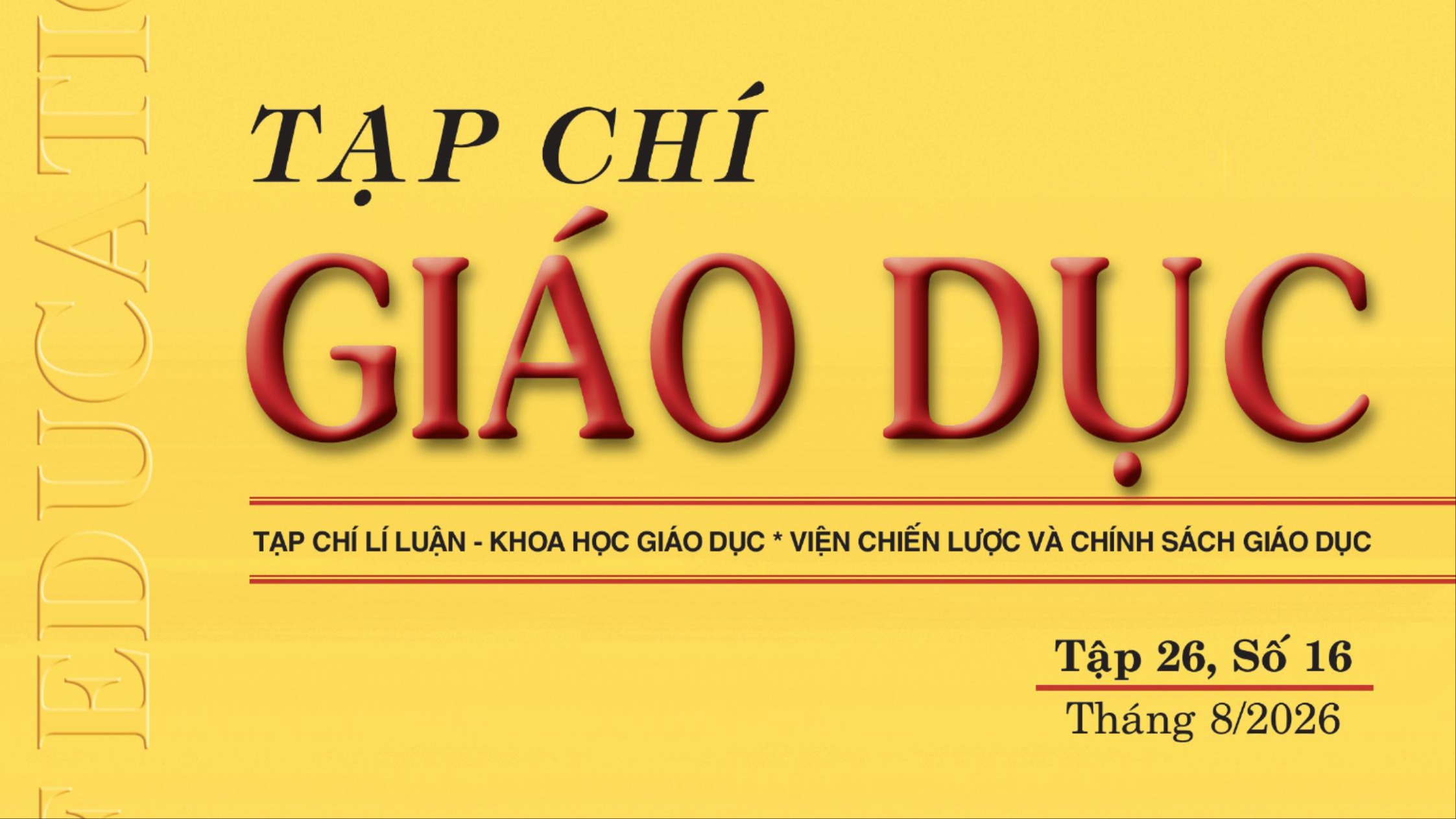 Tập 26, số 16 (tháng 08/2026)