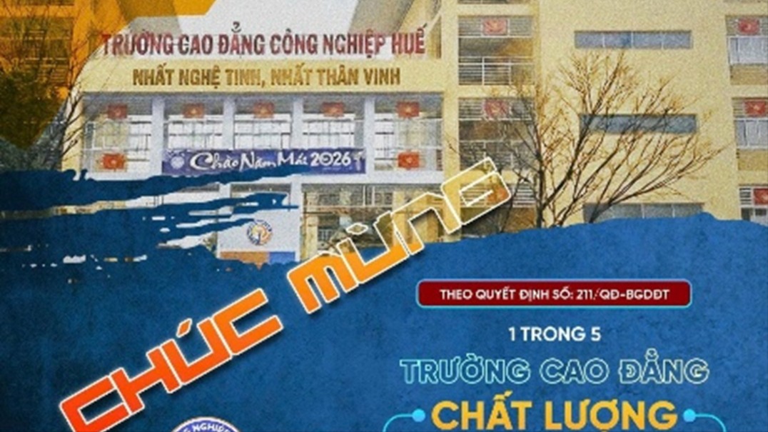 Trường Cao đẳng Công nghiệp Huế được công nhận trường cao đẳng chất lượng cao