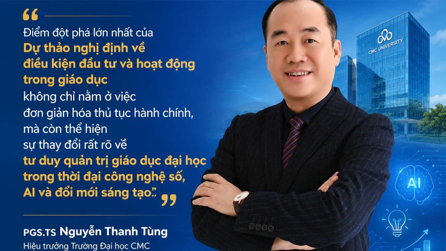 Hiệu trưởng Trường Đại học CMC góp ý Dự thảo Nghị định về điều kiện đầu tư và hoạt động trong giáo dục